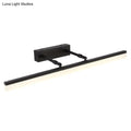 Modern black retractable stick vanity sconce light bathroom fixture