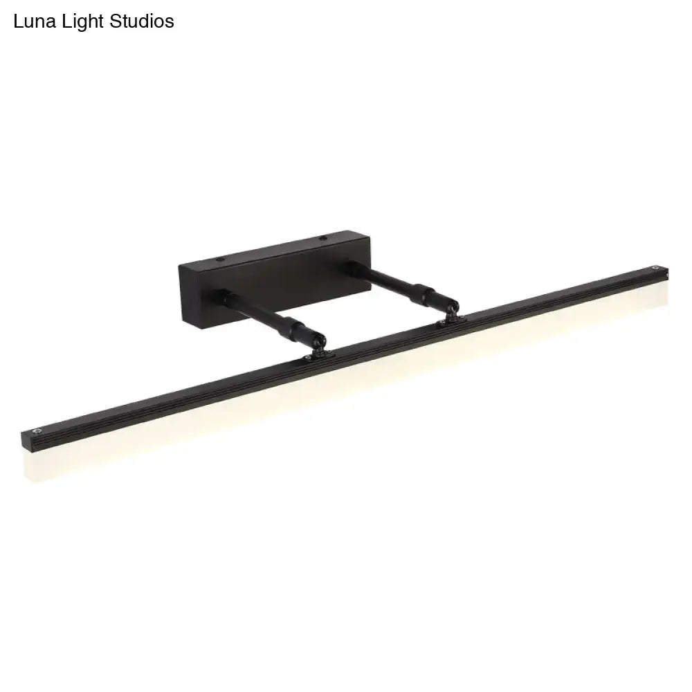 Modern black retractable stick vanity sconce light bathroom fixture