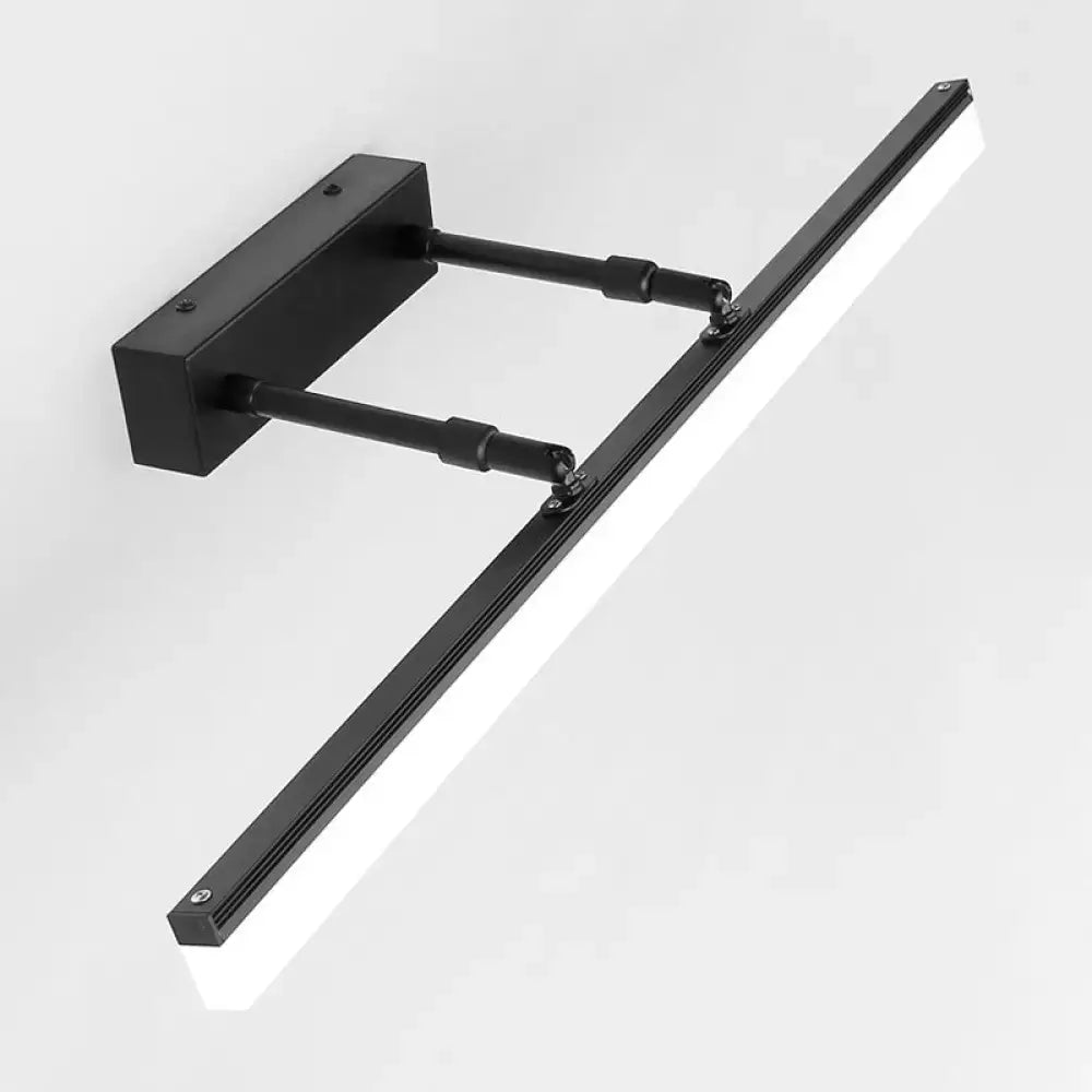 Modern black retractable stick vanity sconce light bathroom fixture