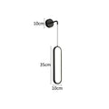 Modern black ring led wall lamp bedroom oval sconce light