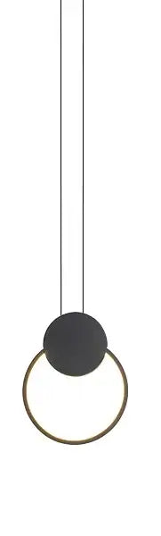 Modern black ring pendant lamp bedroom dimmable led light