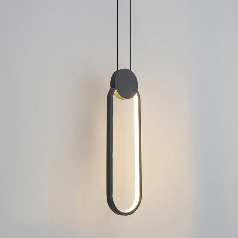 Modern black ring pendant lamp bedroom dimmable led light