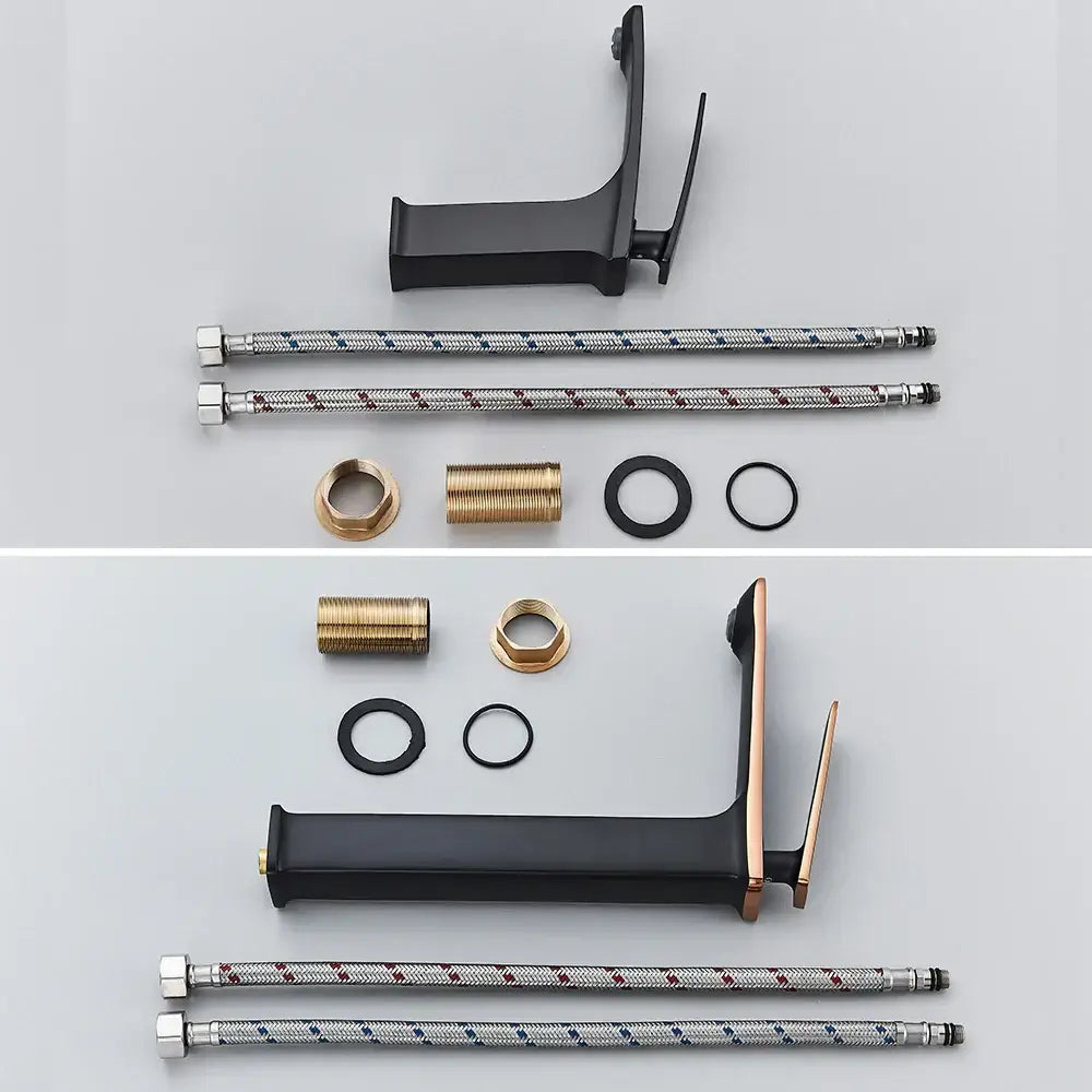 Modern black & rose gold basin faucet bathroom sink mixer tap