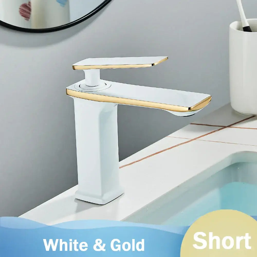 Modern black & rose gold basin faucet bathroom sink mixer tap