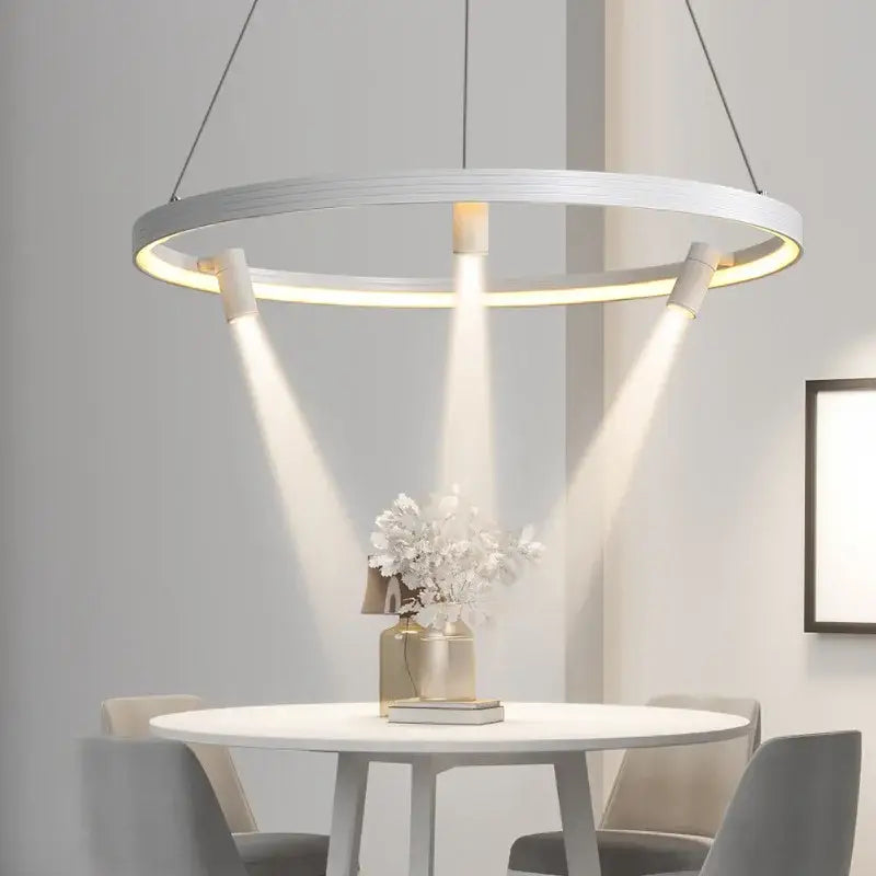 Modern black round spotlight pendant light dining room