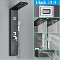 Modern black shower panel rainfall waterfall system – bathroom faucet
