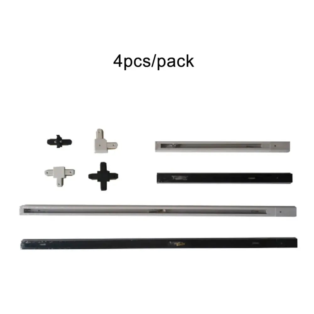 Modern black & silver ceiling track rail connector set kitchen light