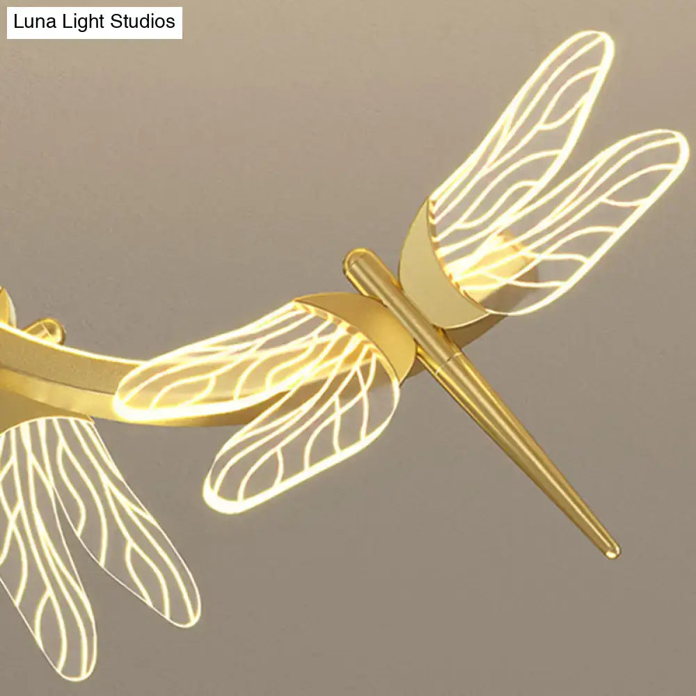 Modern black & silver dragonfly curve linear led – dining room light