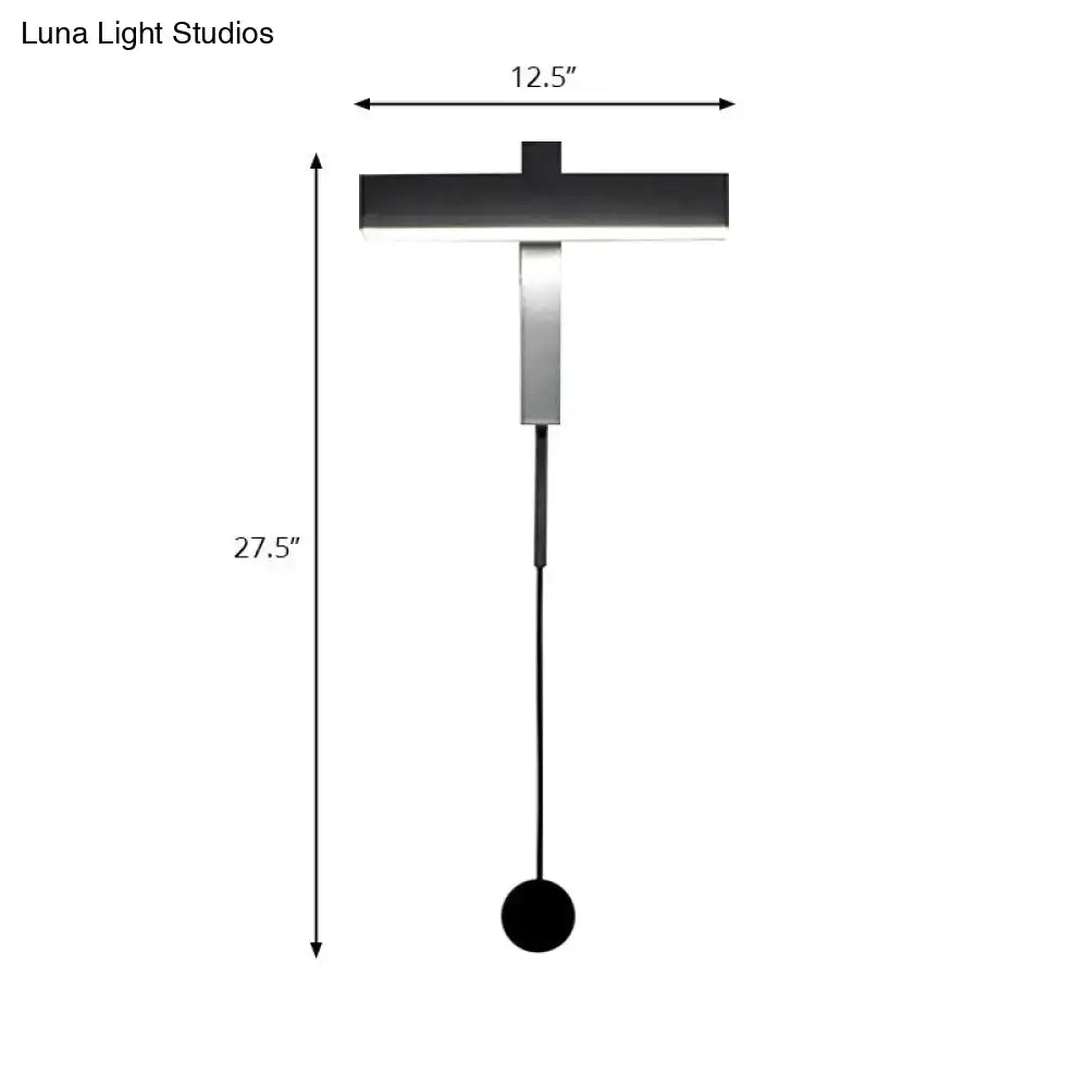 Modern black & silver led wall lamp with adjustable arm bedroom