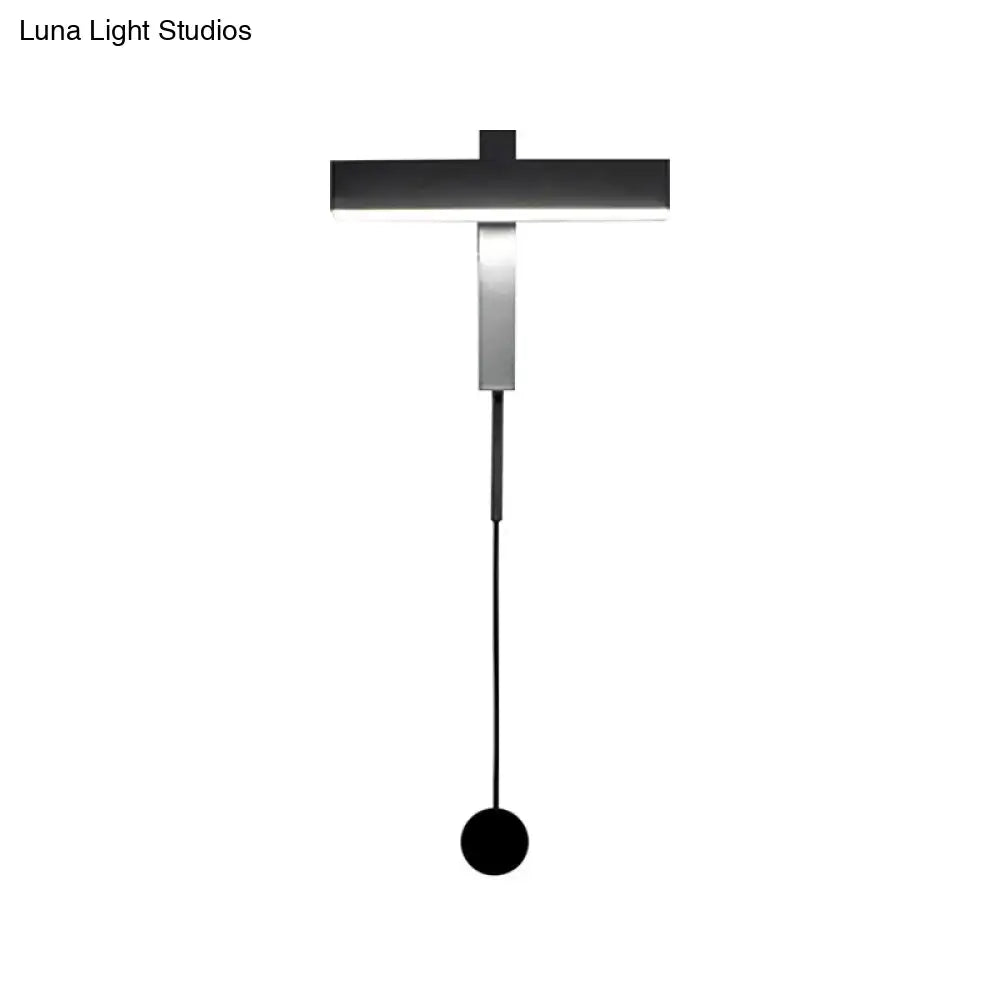 Modern black & silver led wall lamp with adjustable arm bedroom
