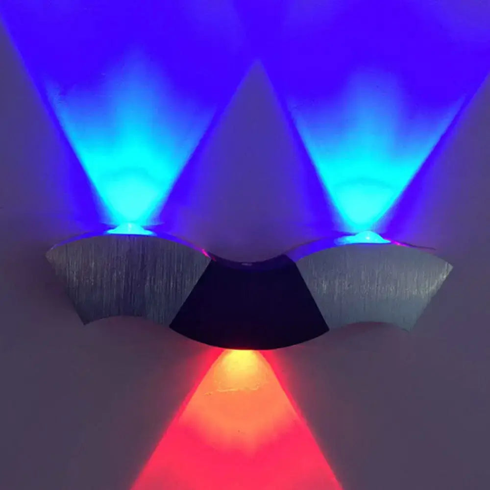 Modern black & silver led wall sconce living room fixture width 10in