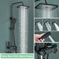 Modern black smart digital rainfall shower system bathroom set