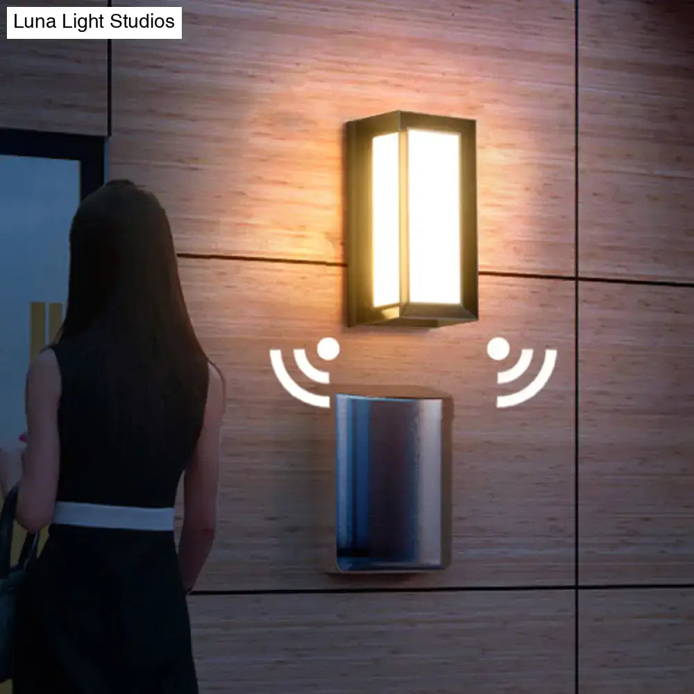 Modern black sound activated led wall sconce bedroom light