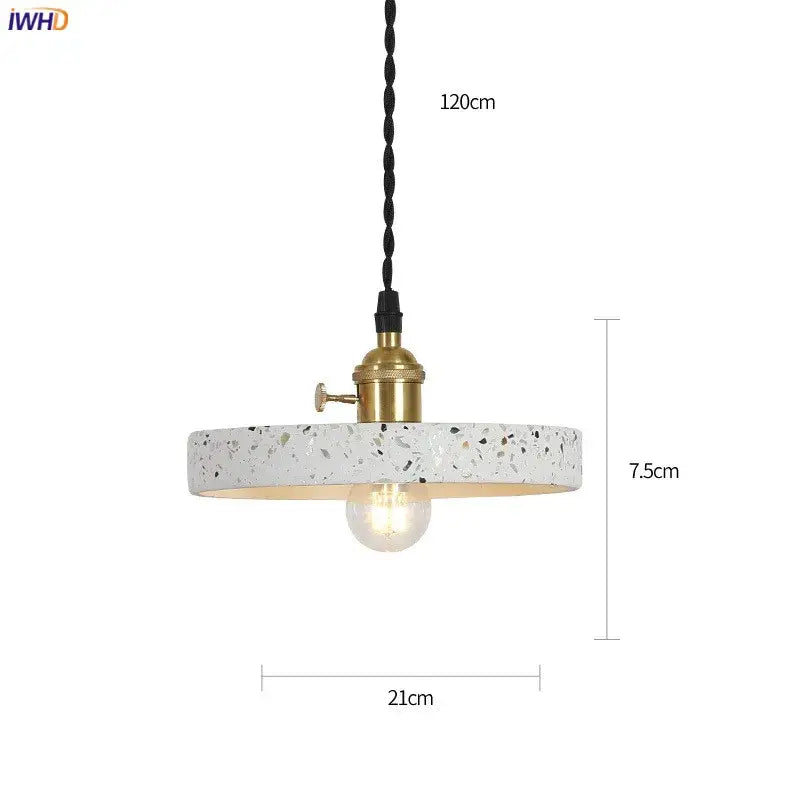 Modern black speckled cement pendant lamp kitchen brass accent