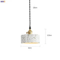Modern black speckled cement pendant lamp kitchen brass accent