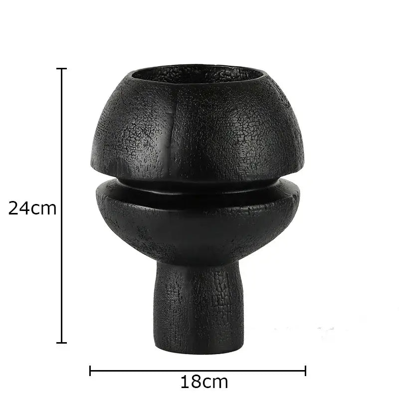 Modern black spherical resin sculpture living room abstract art ornament