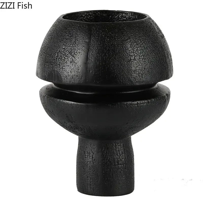 Modern black spherical resin sculpture living room abstract art ornament