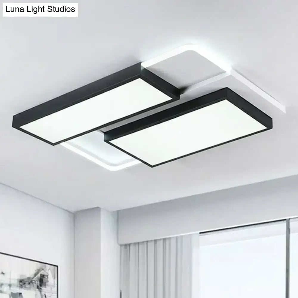 Modern black splicing led flush ceiling light for living room