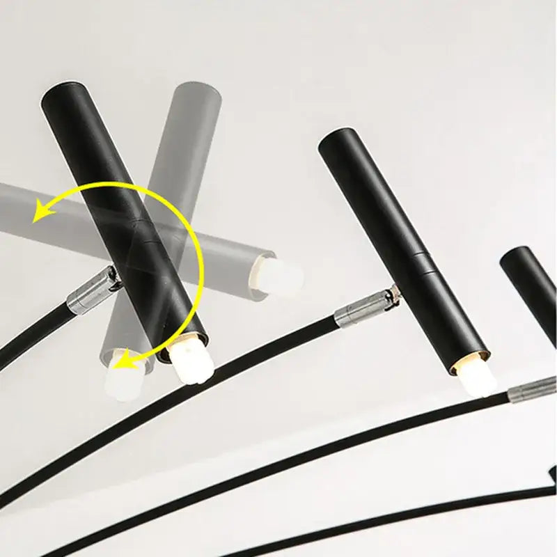 Modern black sputnik chandelier living room metal light fixture