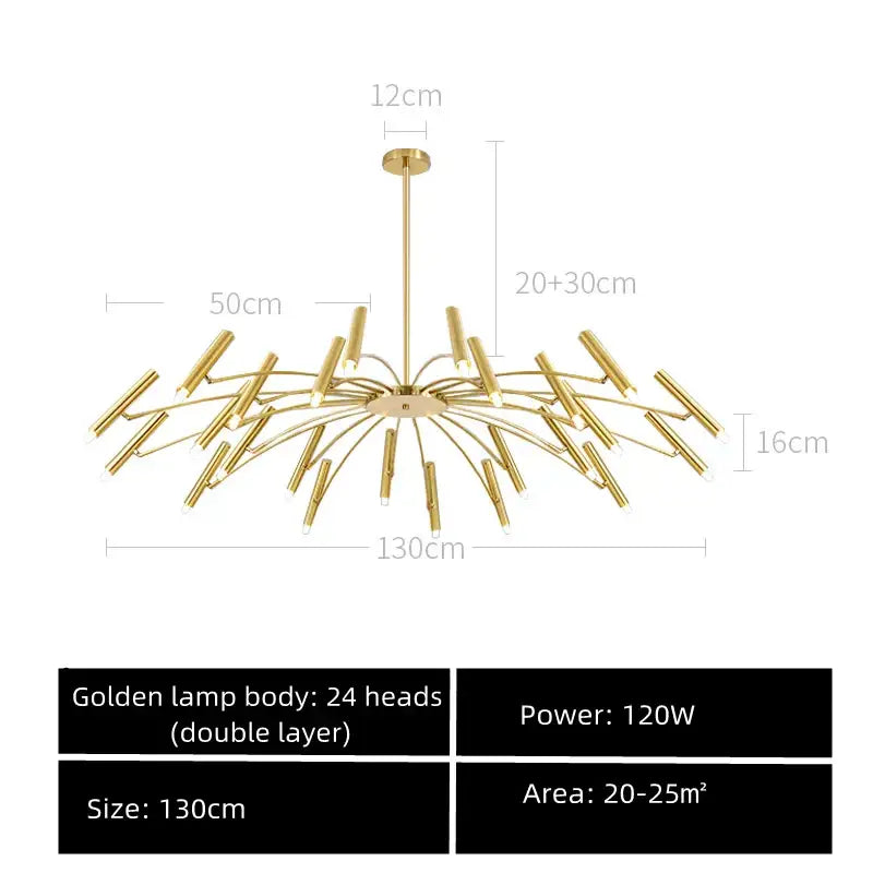 Modern black sputnik chandelier living room metal light fixture