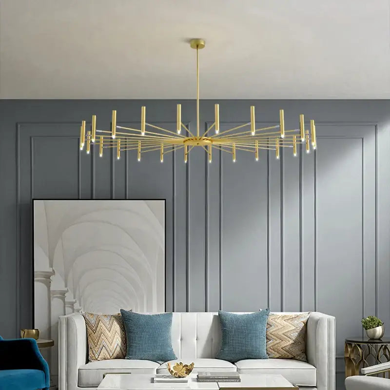 Modern black sputnik chandelier living room metal light fixture