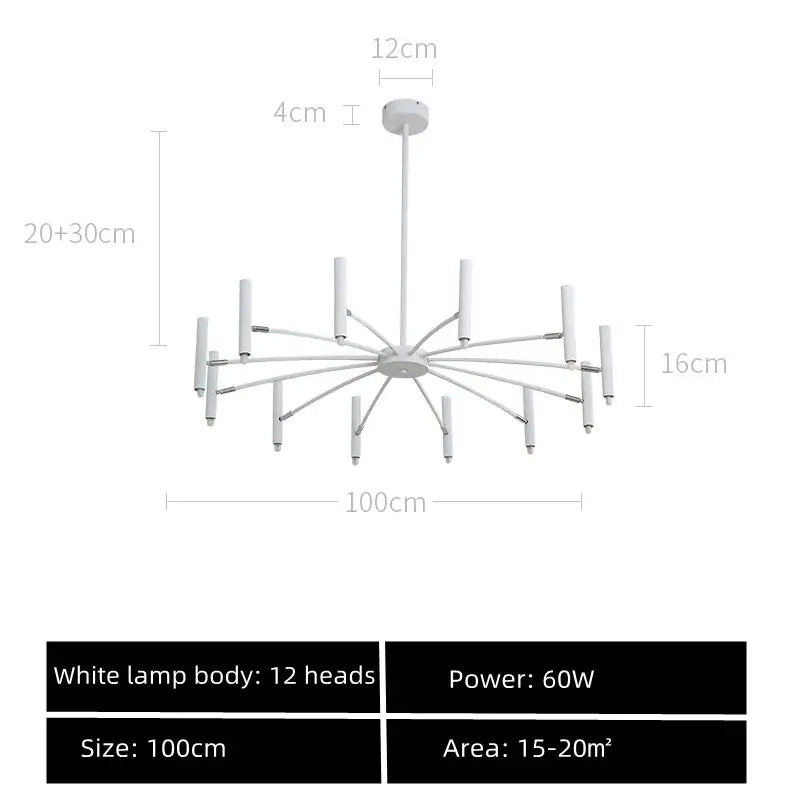Modern black sputnik chandelier living room metal light fixture