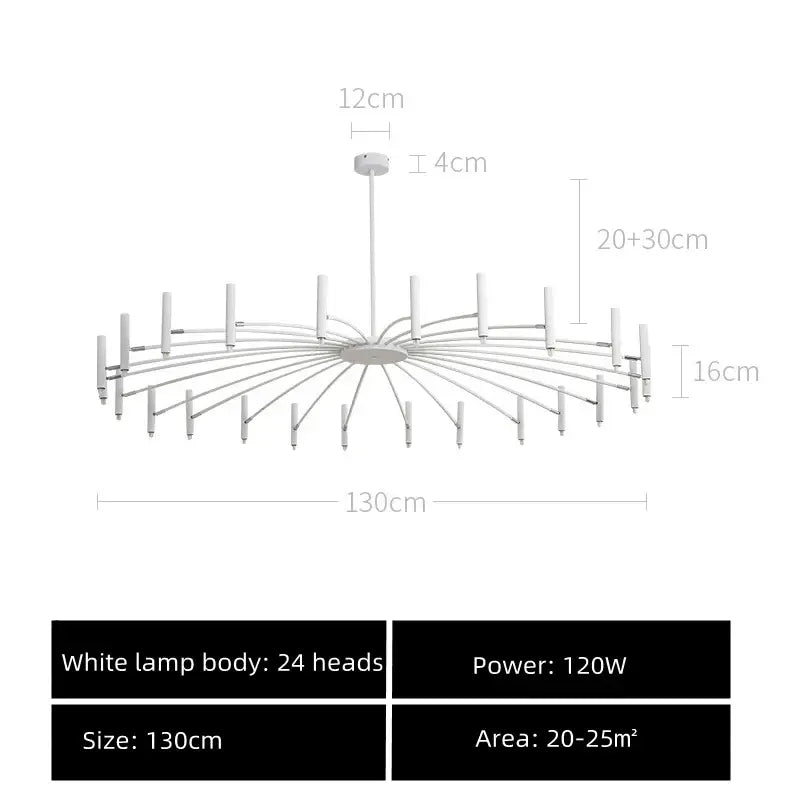 Modern black sputnik chandelier living room metal light fixture