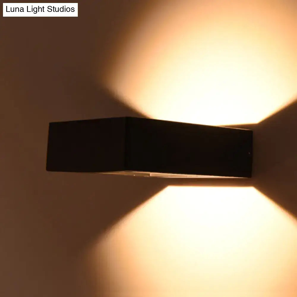 Modern black square led sconce light fixture for porch