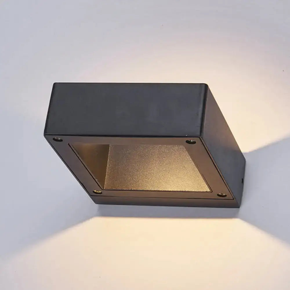 Modern black square led sconce light fixture for porch