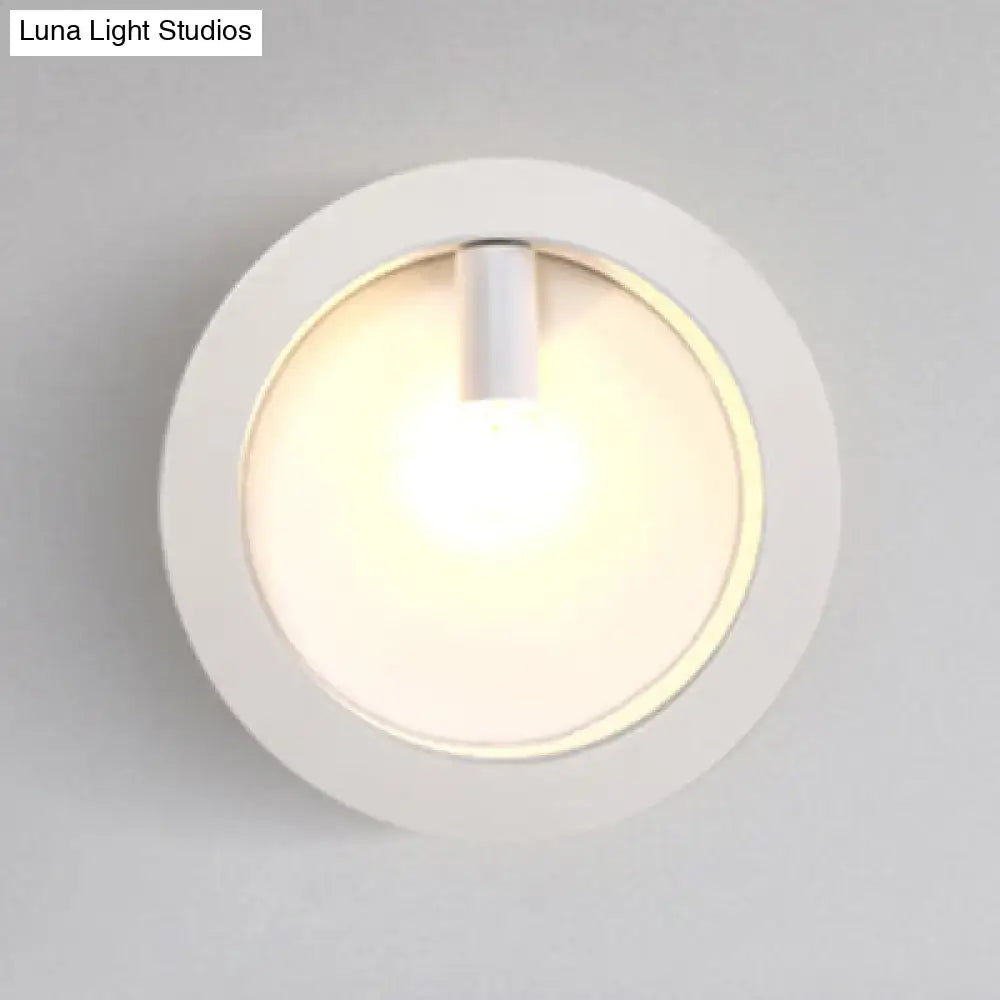 Modern black square wall sconce lamp bathroom frosted glass light