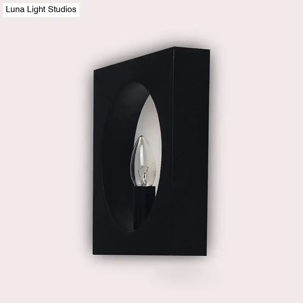 Modern black square wall sconce lamp bathroom frosted glass light