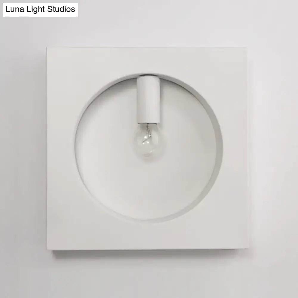 Modern black square wall sconce lamp bathroom frosted glass light