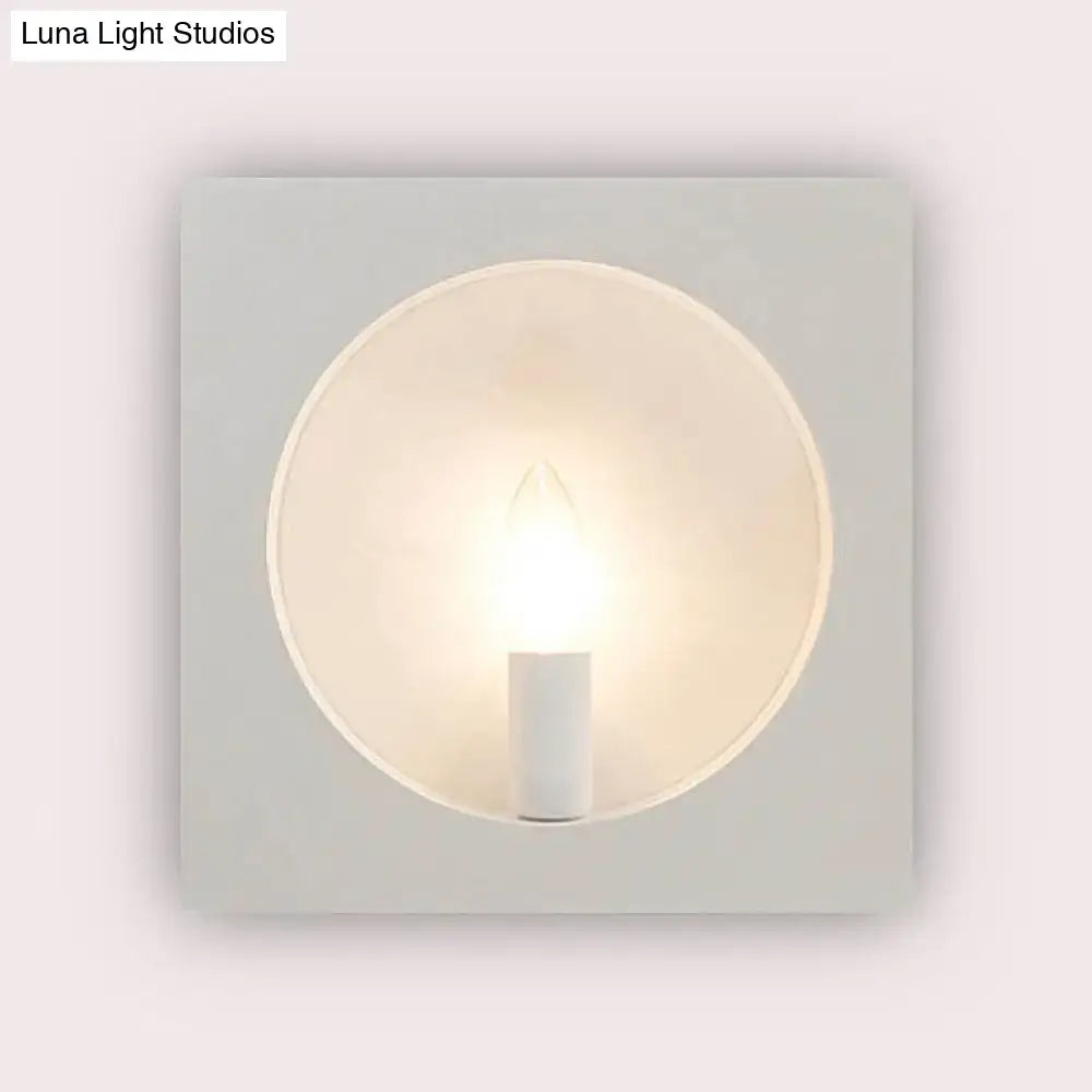 Modern black square wall sconce lamp bathroom frosted glass light