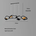 Modern black stainless steel abstract chandelier living room light