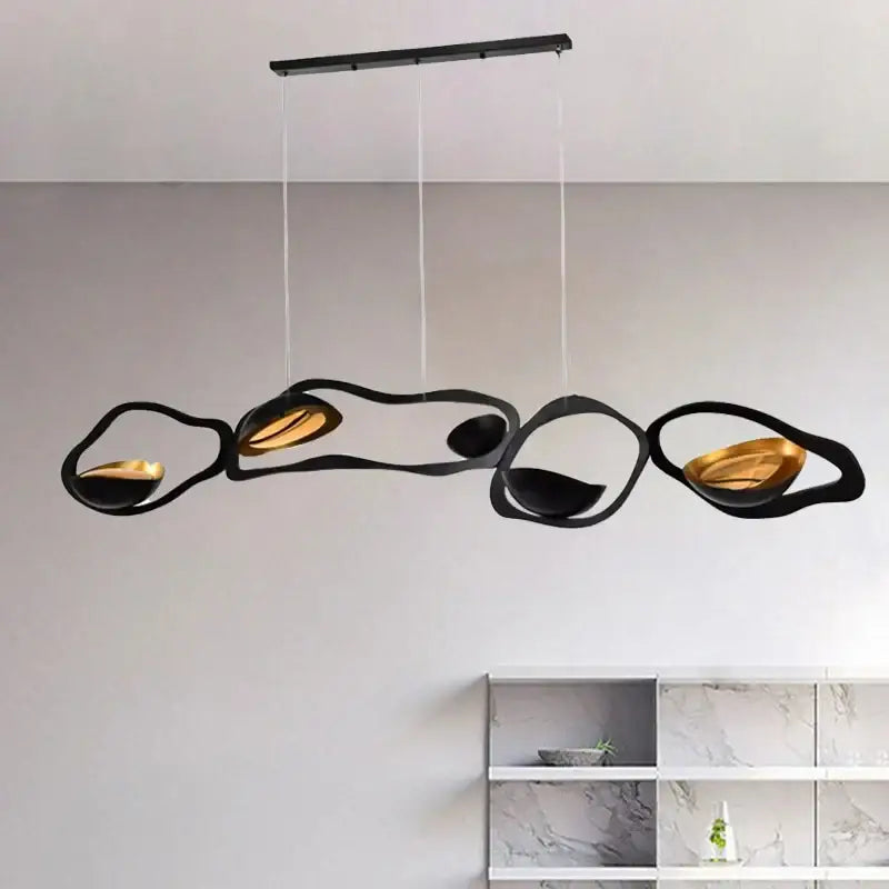 Modern black stainless steel abstract chandelier living room light