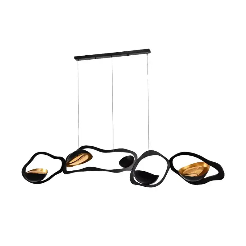 Modern black stainless steel abstract chandelier living room light