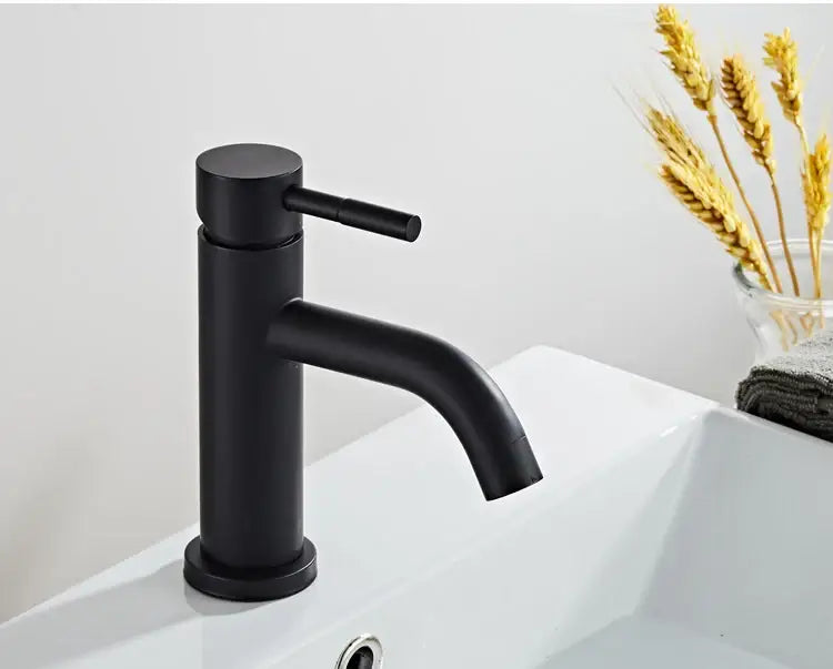 Modern black stainless steel basin faucet bathroom sink mixer
