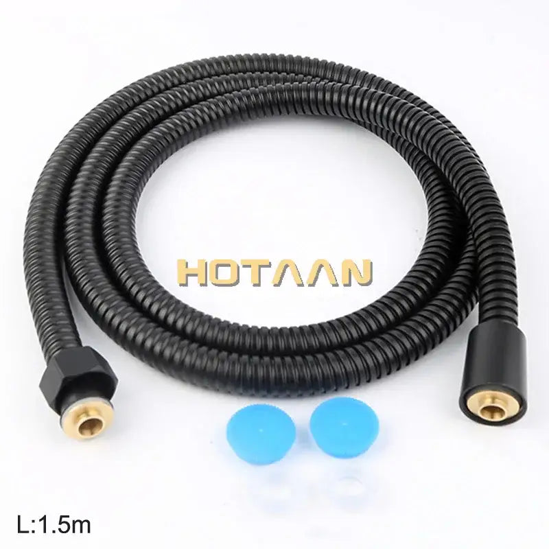 Modern black stainless steel flexible shower hose bathroom pipe