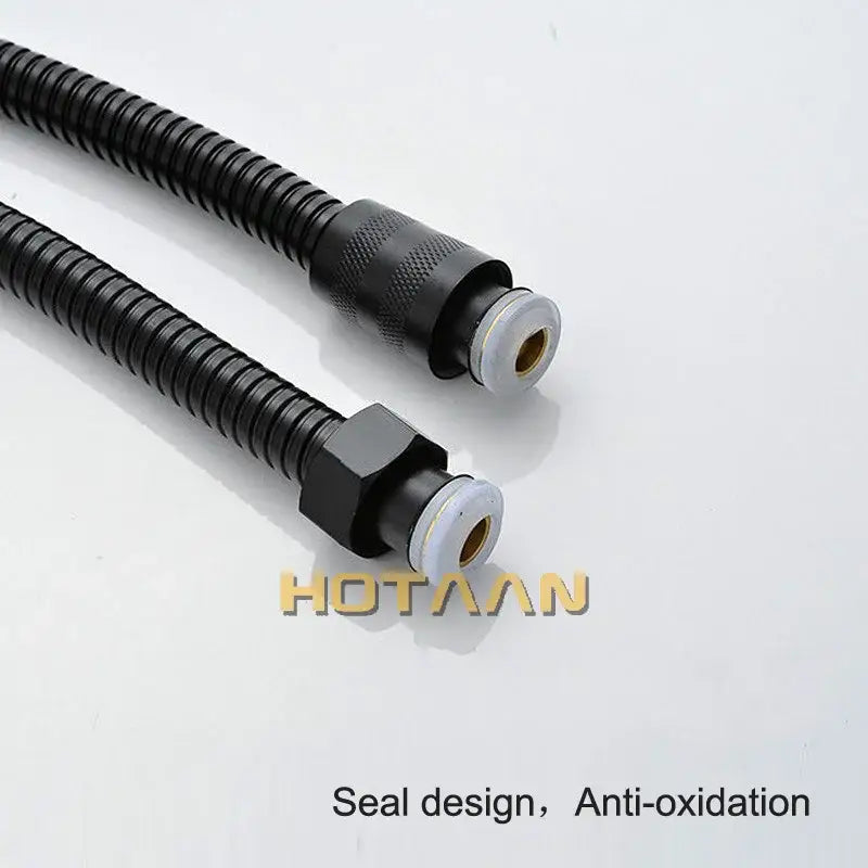 Modern black stainless steel flexible shower hose bathroom pipe