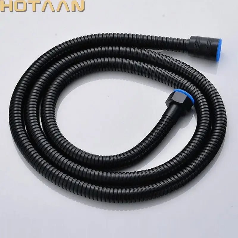 Modern black stainless steel flexible shower hose bathroom pipe