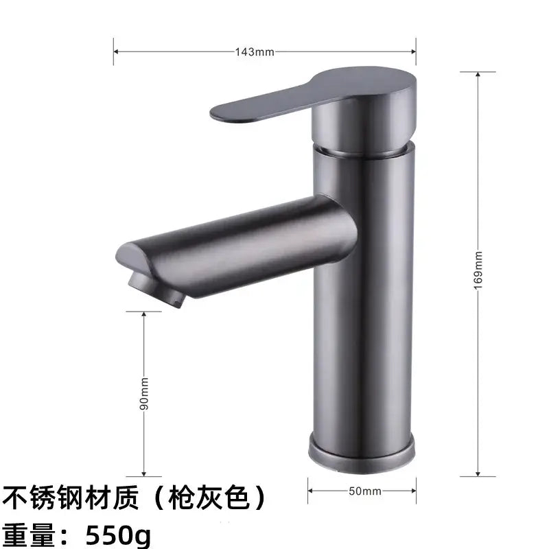 Modern black stainless steel single handle faucet bathroom mixer