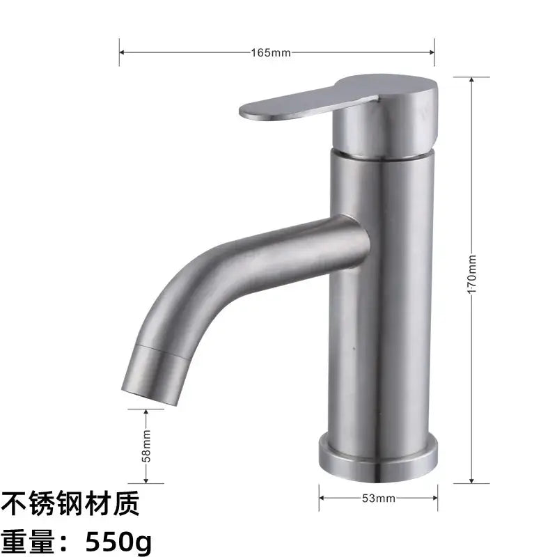 Modern black stainless steel single handle faucet bathroom mixer