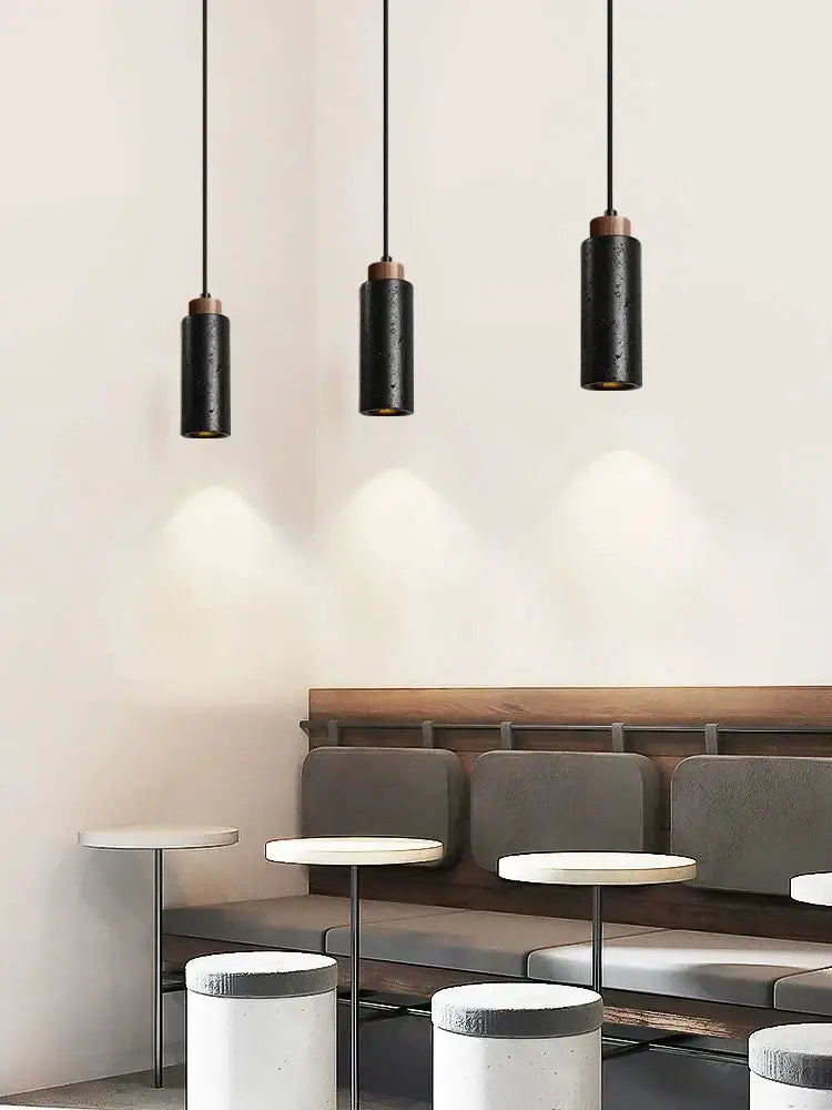 Modern black stone bedside chandelier bedroom pendant light