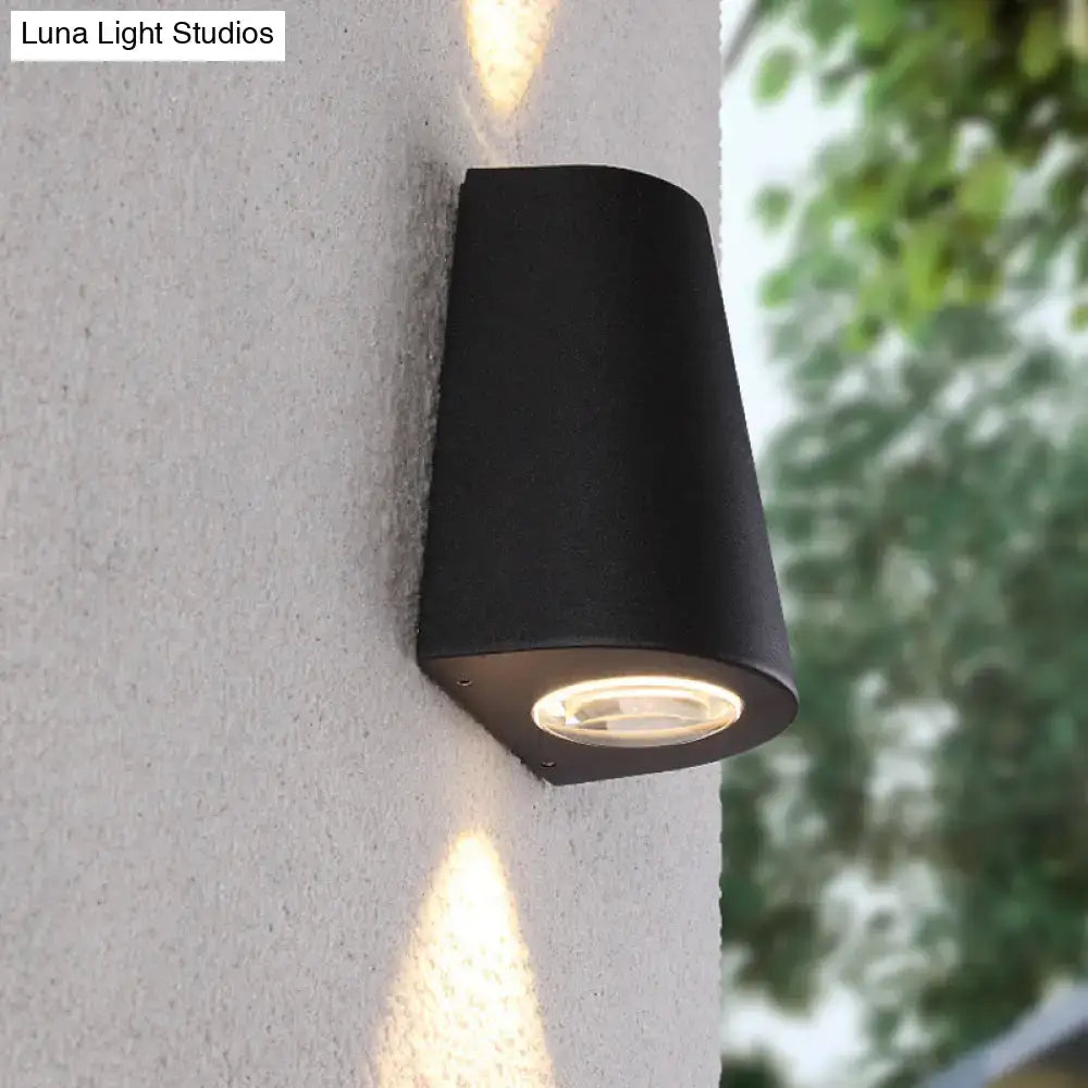 Modern black trapezoid wall light garden maximum bulb wattage