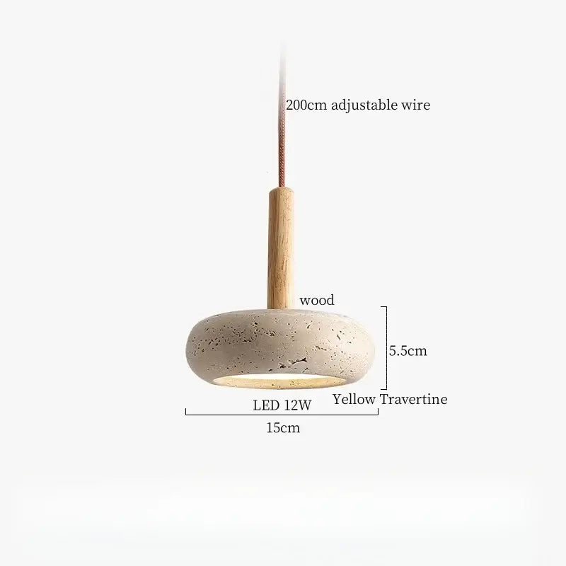 Modern black travertine led pendant light for dining room