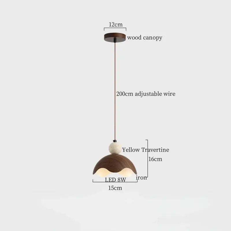 Modern black travertine led pendant light for dining room