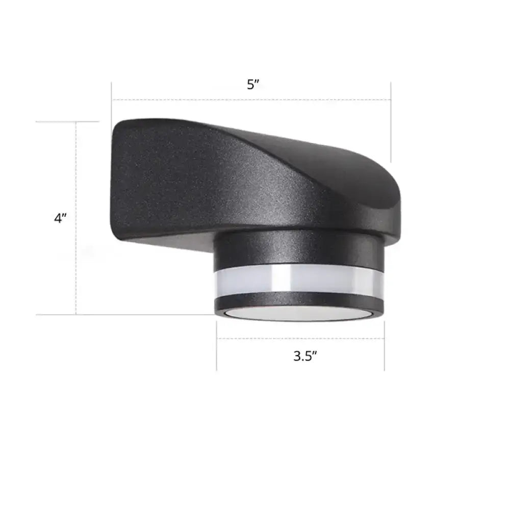 Modern black tubular metal wall washer sconce backyard light