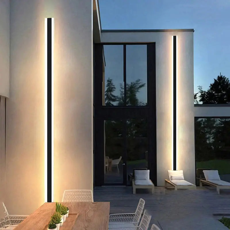 Modern black vertical led wall sconce living room ip65 waterproof