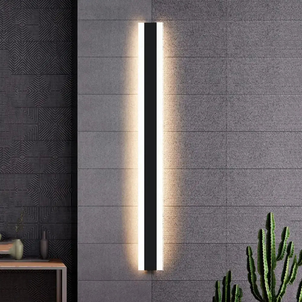 Modern black vertical led wall sconce living room ip65 waterproof