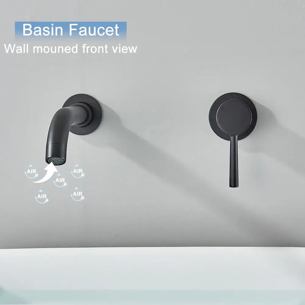 Modern black wall mounted basin faucet bathroom mixer tap